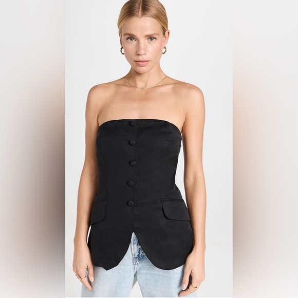 NWT Reformation Tonya Top in Black Size 6 - Strapless Tube Top - Picture 3 of 14